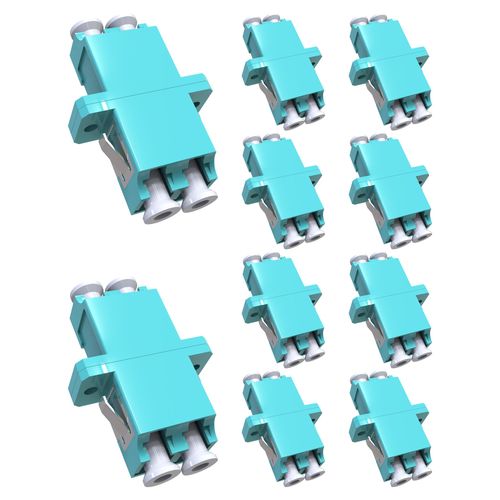 VANDESAIL 10 Pack LC Fiber Optic Coupler, LC to LC UPC Duplex Multimode Coupler, LC Fiber Optic Adapter for Fiber Optic Patch Panels OM1 OM2 OM3 OM4 Compatible