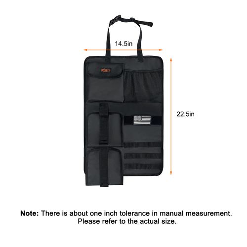 MYDAYS 2 Pack Tactical Seat Back Gun Rack, Camo Front Seat Gun Organizer with Molle Panel Vehicle Gun Holder for Hunting Rifles/Shotguns (Black)