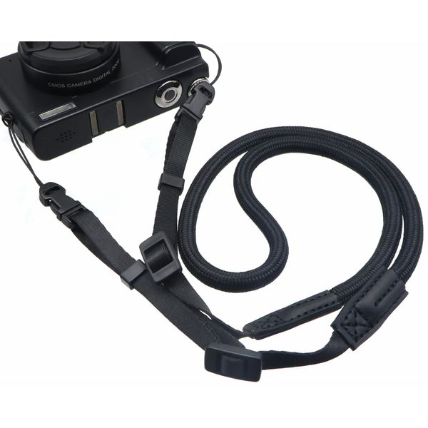 [INPON] Adjustable Climbing Rope Camera Strap Neck Strap for Mirrorless DSLR Compact Digital Camera (Black)