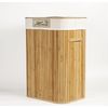 Bamboo Wicker Foldable Laundry Basket Bag Bathroom Storage Toy Collection Box (Natural, Rectangle)