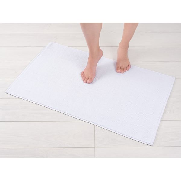 American Soft Linen Bath Rug, 20 in 34 in 100% Cotton Bath Mats Rugs for Bathroom, Non Slip Washable Shaggy Form Area Rugs, White Bath Rug