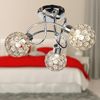 firstchoicelighting Modern 3 Way Flush Silver Chrome Metal Ball Ceiling Light Fitting