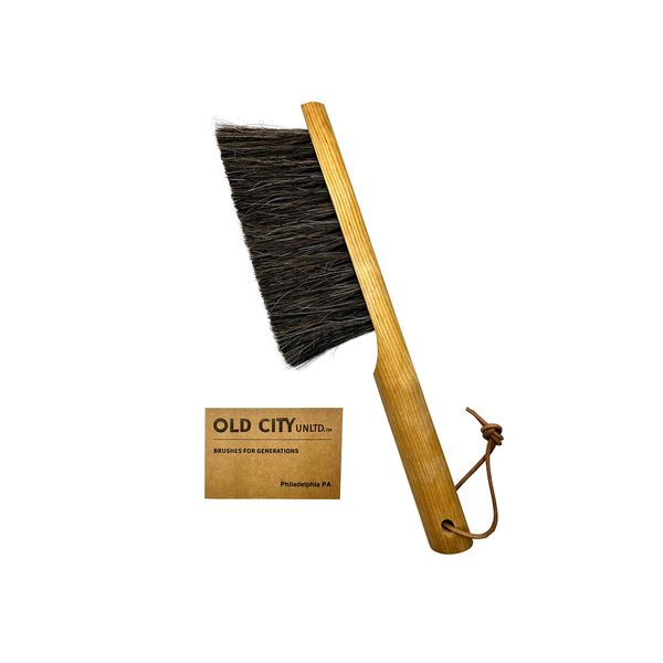 Dustpan Bench Woodworking Brush-USA 13 inch Horsehair Brushes are Used for Counter, Furniture, Drafting, Patio, Fireplace Cleaning, Shop Brush, Leather Tie, Woodworking Tool & Accessories