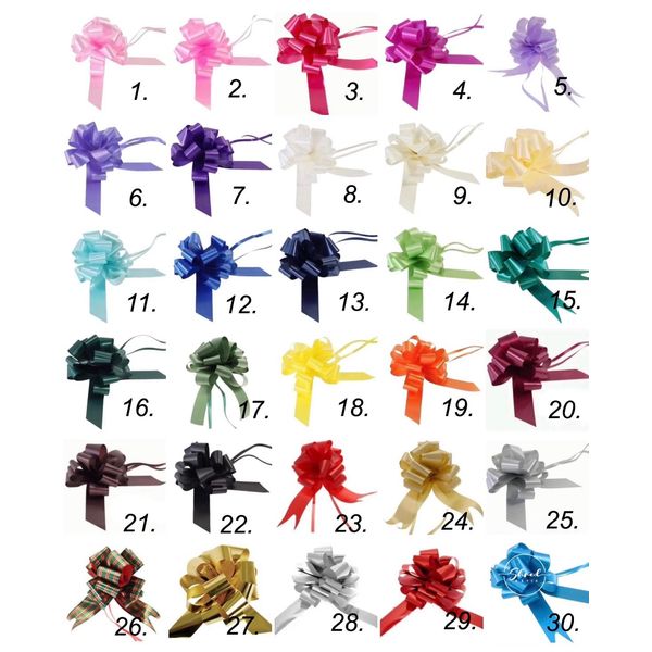ShredAstic® 30mm PULL BOW with Instruction sheet (5 Bows, 27. Gold Metallic)
