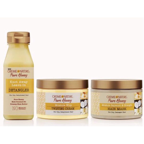 Creme of Nature PURE HONEY - Styling-Set mit Entwirrer + Twist-Out-Creme + Maske