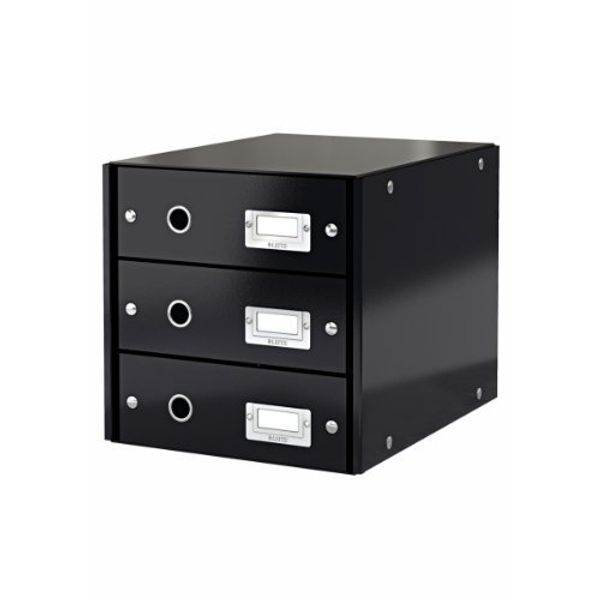 Leitz 60480095 Schubladenbox Click & Store, Schwarz, A4 (3 Schubladen/2er Pack)