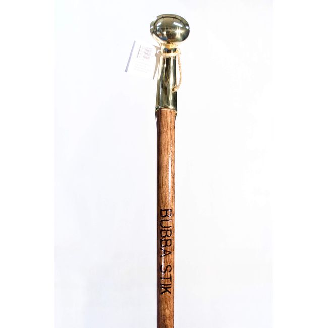 Hiking Staff - Bubba Stik 52" Hiking Staff in Mahogany Stain with Rubber tip and Horse Hame Brass top.