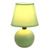 Simple Designs LT2008-GRN Mini Ceramic Globe Matching Fabric Shade Table Lamp, Green