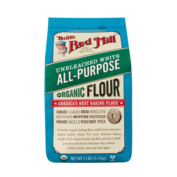 Bob's Red Mill Organic Unbleached White All-Purpose Flour, 5-pound