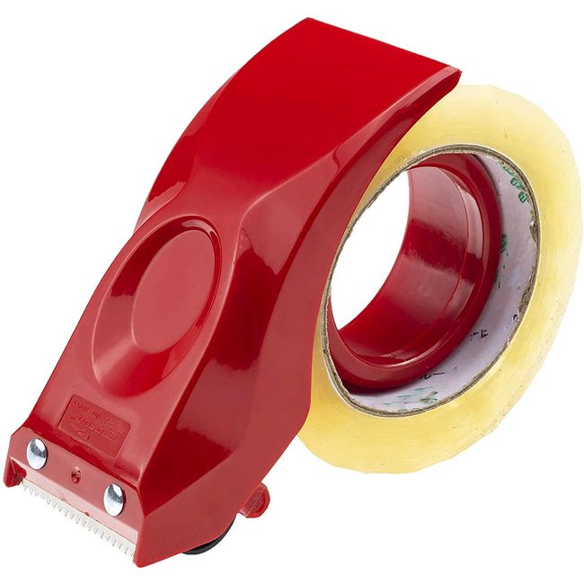 PROSUN Easy-Mount 2 Inch Tape Gun Dispenser Packing Packaging Sealing Cutter Red Handheld Warehouse Tools