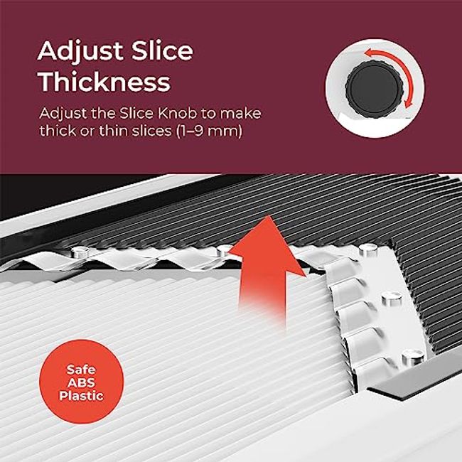 Mandoline Veggie Slicer Adjustable Thickness Chopper Safe Upright