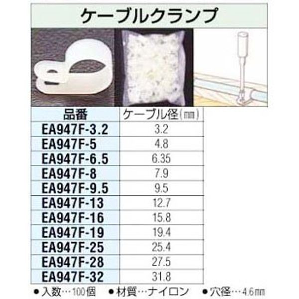 13mm Cable Clamps (100pcs) EA947F-13