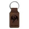 LaserGram Rectangle Keychain, Dragon, Personalized Engraving Included (Chocolate Brown)