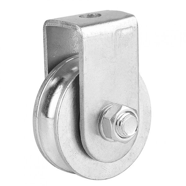 Pulley Block, 0.3 Tons Loading Single Pulley Block Swivel Pulley Roller Lifting Wheel for Wire Rope[#2]