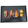 JapanBargain, Set of 2 Japanese Trays Tea Tray Sushi Plate Small Snack Tray Tempura Tray, Wood Grain Pattern, Made in Japan, 10x6.25 inch (Black w/Sakura)