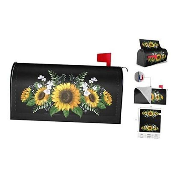 Mailbox Cover Magnetic Seasonal Welcome Waterproof Mail 25.5x21 in Sunflowers