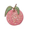 Sparkle Peach, Glitter Fruit, Embroidered, Iron on Patch
