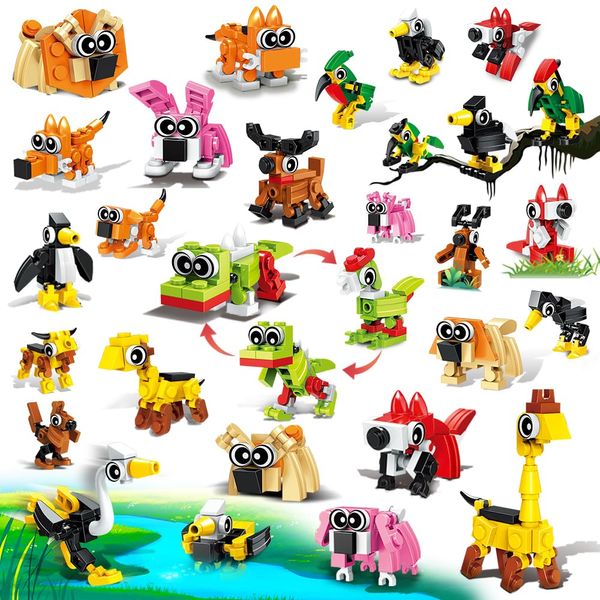 INSOON 30 Pack Party Favors for Kids Building Toy, 750 PCS Animals Building Block Set for Goodie Bag Stuffers, Classroom Student Prizes Christmas Easter Birthday Gift for Boys Girls Ages 6-12+