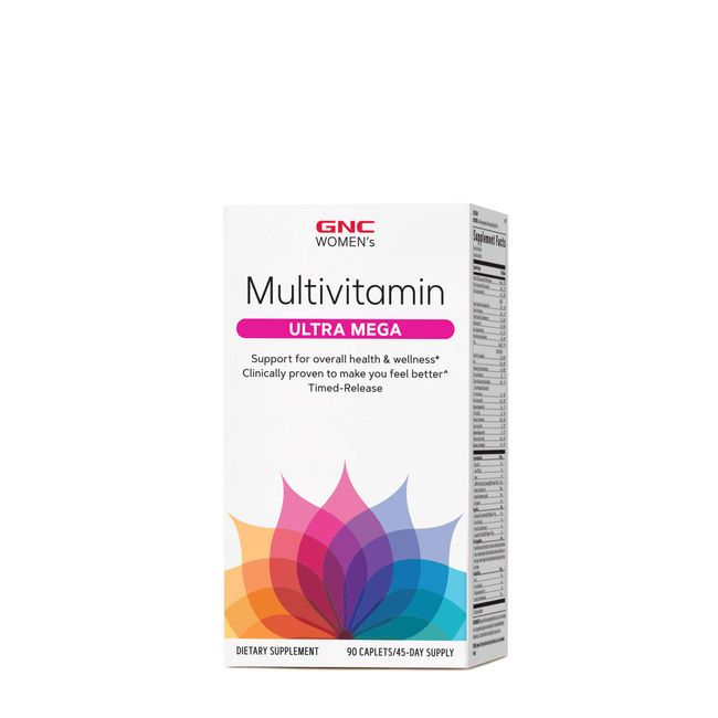 GNC Women's Ultra Mega Multivitamin | Supports Overall Health and Wellness in Women, Clinically Proven to Make You Feel Better, Timed-Release | 90 Caplets