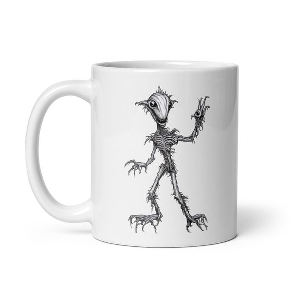 Triple Eye Creature Coffee Mug  | Caffeine Addict Cup | Cute Scary Horror Theme