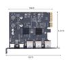 Cablecc USB3.0 Type-A Three Ports Back Panel Socket & Dual USB3.1 Type-C USB-C to PCI-E Express Card Adapter ASM3142 VL822