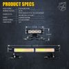 Xprite COB LED Strobe Light Bar 360 View Flash Emergency Warning White Amber Mix