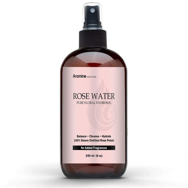 Rose Floral Water Hydrosol, 8oz (240ml)