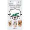 BN Nail Stone Shell Jewelry Round Green KR-04