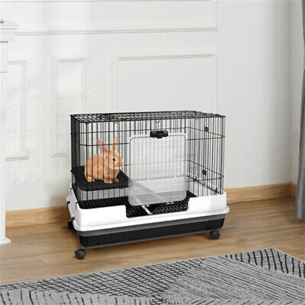 Small Animal Cage Portable Pet Habitat Ideal for Rabbits Ferrets Guinea Pigs