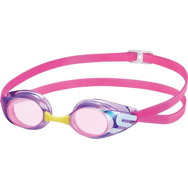 SWANS SR-11JM PU/RU Swimming Goggles, Made in Japan, Racing, Non-Cushioned, For Kids 6 to 12 Years Old (Purple x Flash Ruby Mirror)