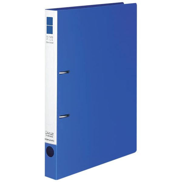 KOKUYO FU-URF430B Ring Binder, Slim, Polypropylene Sheet Cover, A4, 220 Sheets, Blue