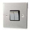 POLISHED CHROME 2 GANG 2 WAY 6 AMP LIGHT SWITCH C304PCB