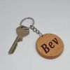 BEV Personalised Engraved Wooden Name Keyring Keychain Gift