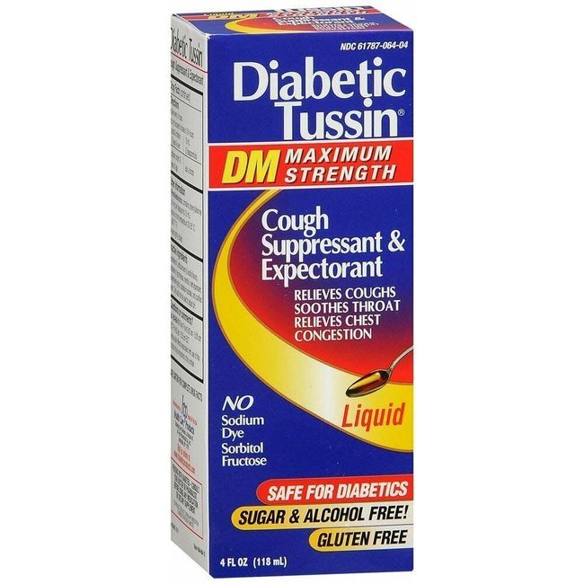 Diabetic Tussin Maximum Strength Cough and Chest Congestion DM Liquid 4 Ounce