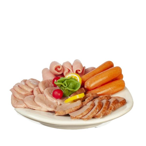 Dolls House Cold Cut Deli Meat Continental Grazing Platter Dining Food Accessory