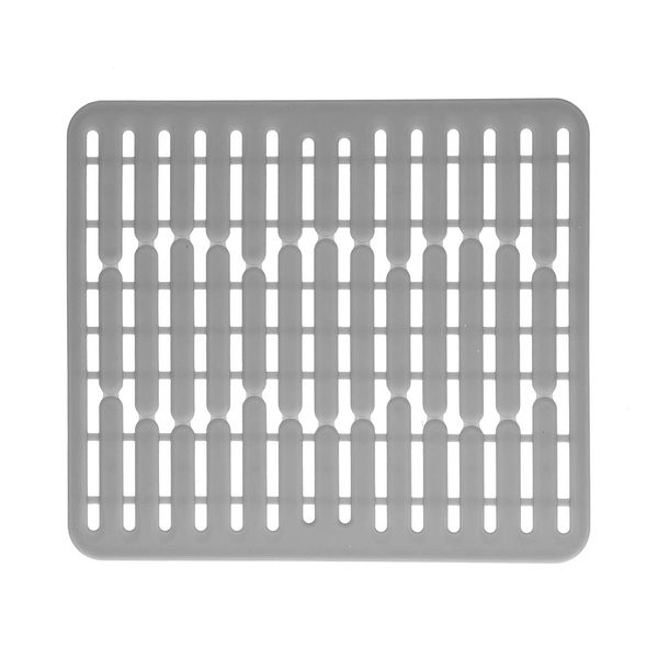 Pragmatic Silicone Sink Mat, Sink Protector Multipurpose Non-Slip Dish Drying Mat Kitchen Insulation Pad, Gray (Gray)