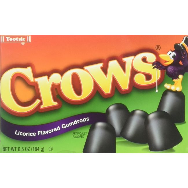 Crows Licorice Flavored Gumdrops (Pack of 3) 6.5 oz Theater Boxes