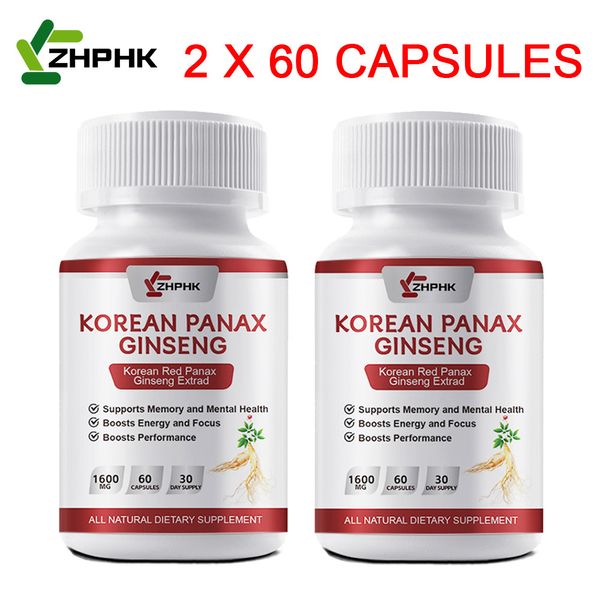 Extra Strength Korean Panax Ginseng 1600mg, Energy + Memory & Mental Performance