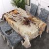 Walmsco Tablecloth Brown Leaves Spot Decor For Dining Room Kitchen Rectangular Table Cover 132 * 178cm