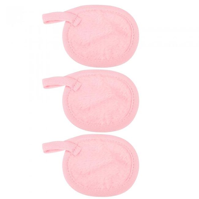 VOCOSTE Soft Flannel Pads Reusable Makeup Remover Eco Pads Facial Makeup Cleansing for Most Skin Types 3 Pieces Pink