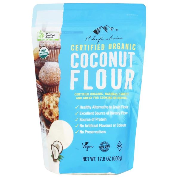 Chef's Choice Organic Coconut Flower, Organic JAS Organic Coconut Powder, Organic Coconut Flour, 17.6 oz (500 g)