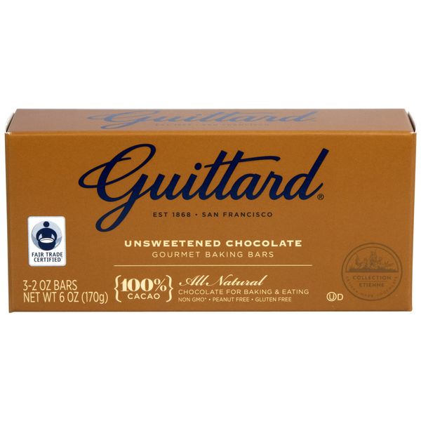 Guittard Chocolate Gourmet Baking Bars, Unsweetened Chocolate, 6 Ounce (Pack of 12)