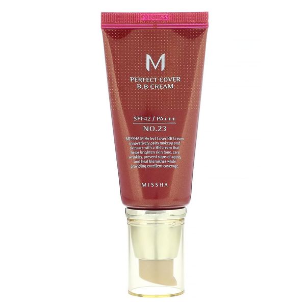 MISSHA M Perfect BB Cream No.23 Natural Beige for Light with Neutral Skin Tone SPF 42 PA +++ 1.69 Fl Oz - Tinted Moisturizer for face with SPF