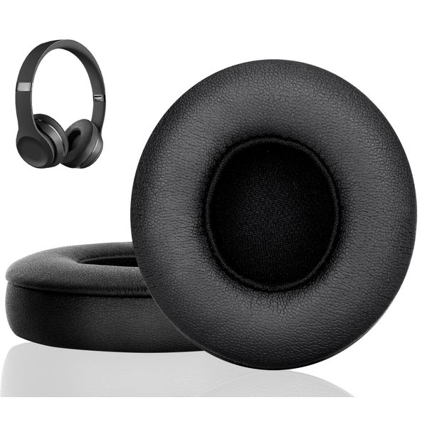 Link Dream Replacement Earpads for Beats Solo 2 Solo 3 - Replacement Ear Cushions Memory Foam Ear Pads Cushion Cover for Solo 2 & Solo 3 Wireless Headphones (Black)