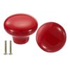 sourcing map 2 Packs Ceramic Drawer Knobs, Round Dresser Pulls, Decorative Drawer Knobs with M4 x 25mm Screw for Cupboard Wardrobe, Red