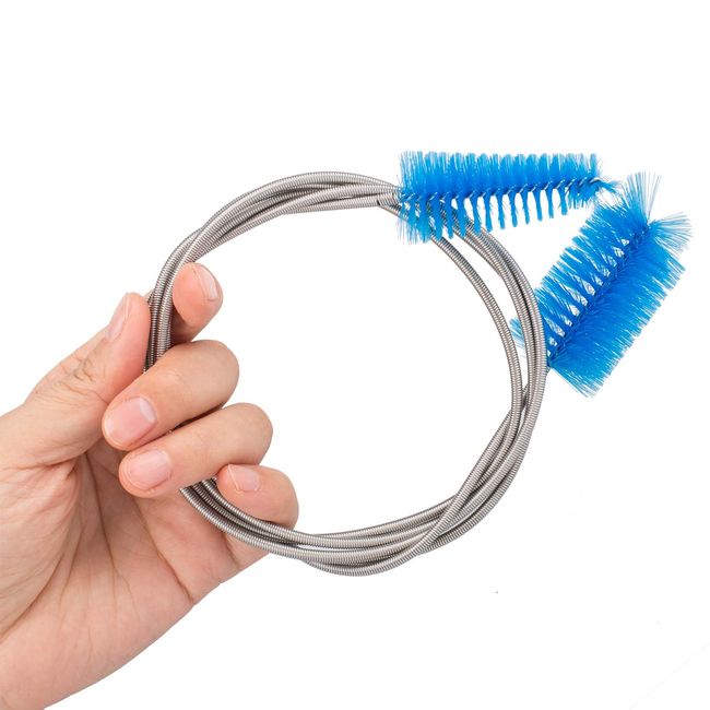 3 Pcs Flexible Drain Brush,DanziX 67 Double Ended Stainless Steel Long  Pipe Cleaners with 2 Pcs 10-inch Straw Cleaning Brush for Fish  Tank,Hose/Glass