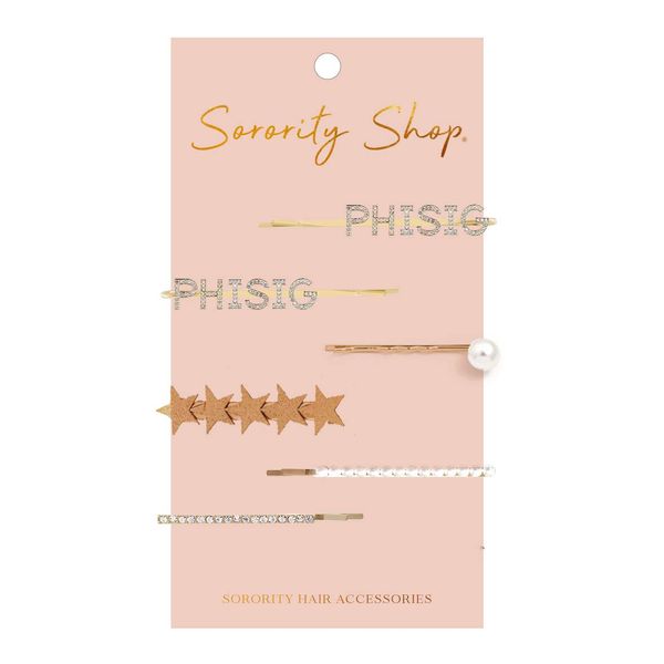 Phi Sigma Sigma - Sorority Hair Clips - 6/pack