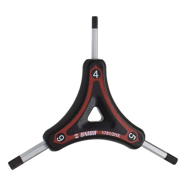 Unior Three-Legged Hex Wrench Black/Red, 2x2,5x3