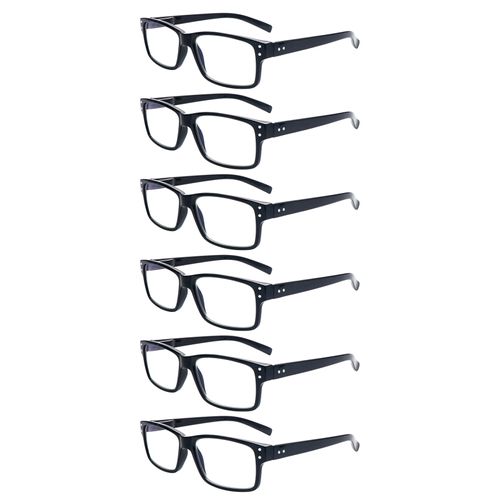 ZONLON 6 Pack Reading Glasses for Men Women Blue Light Blocking Lightweight Black Computer Readers with Spring Hinges 3.5 +