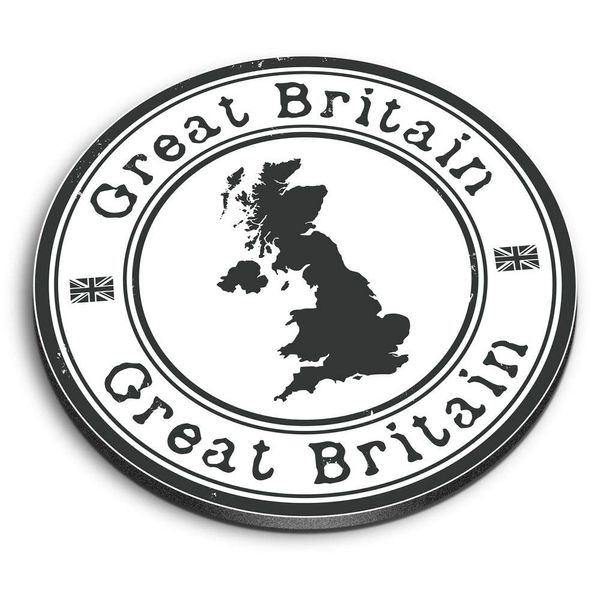 Round MDF Magnets - Great Britain UK Map Vinyl 4153